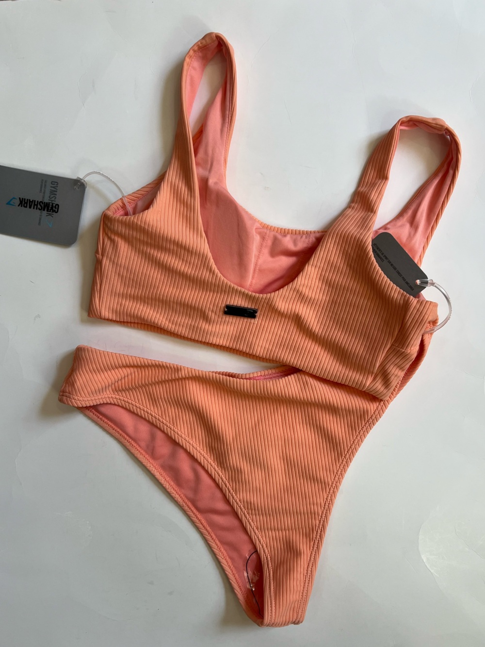 Gymshark Essence Ribbed Bikini Set - Women Swimwear Sour Bellini